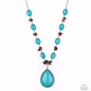 Elegant Turquoise and Brown Necklace Set